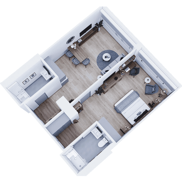 Aerial View of a Floor Plan designed by Courtyard Luxury Senior Living in Clinton, NJ
